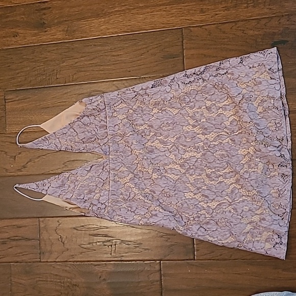 Free People lavender & tan spaghetti strap dress size 0 - Picture 3 of 12